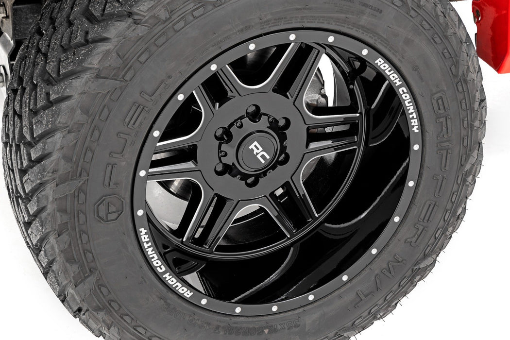 Rough Country 92 Series Wheel | Machined One-Piece | Gloss Black | 20x12 | 8x180 | -44mm