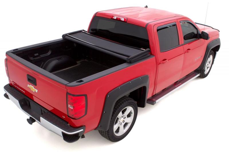 Lund 15-19 Sierra Silverado 2500/3500 (8ft. Bed) Genesis Elite Tri-Fold Tonneau Cover - Black.