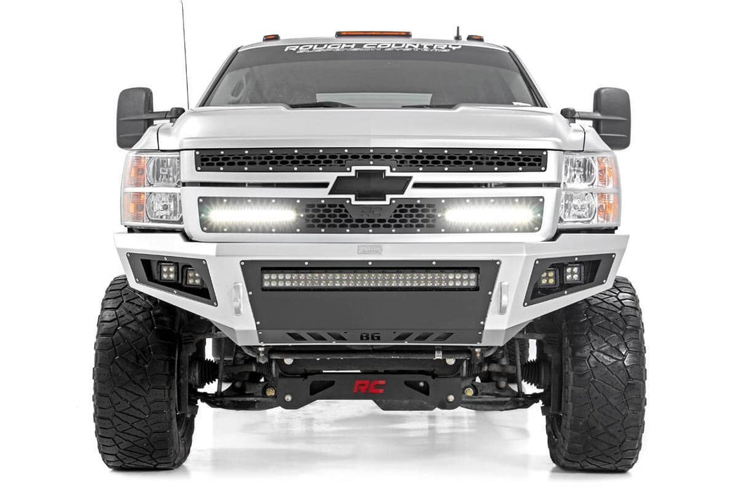 Mesh Grille w/Dual 12 Inch Black Series LEDs 11-14 Silverado HD Rough Country