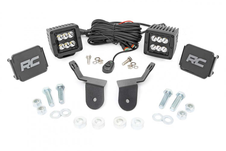 LED Light Kit | Cage Mount | 2" Black Pair | Honda Pioneer