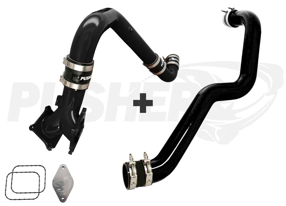 Pusher SuperMax Intake System & Pusher Max 3" Driver-side Charge Tube for 2011-2016 Duramax LML Trucks