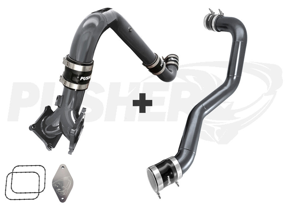 Pusher SuperMax Intake System & Pusher Max 3" Driver-side Charge Tube for 2011-2016 Duramax LML Trucks