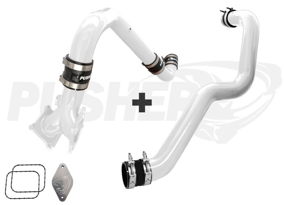 Pusher SuperMax Intake System & Pusher Max 3" Driver-side Charge Tube for 2011-2016 Duramax LML Trucks