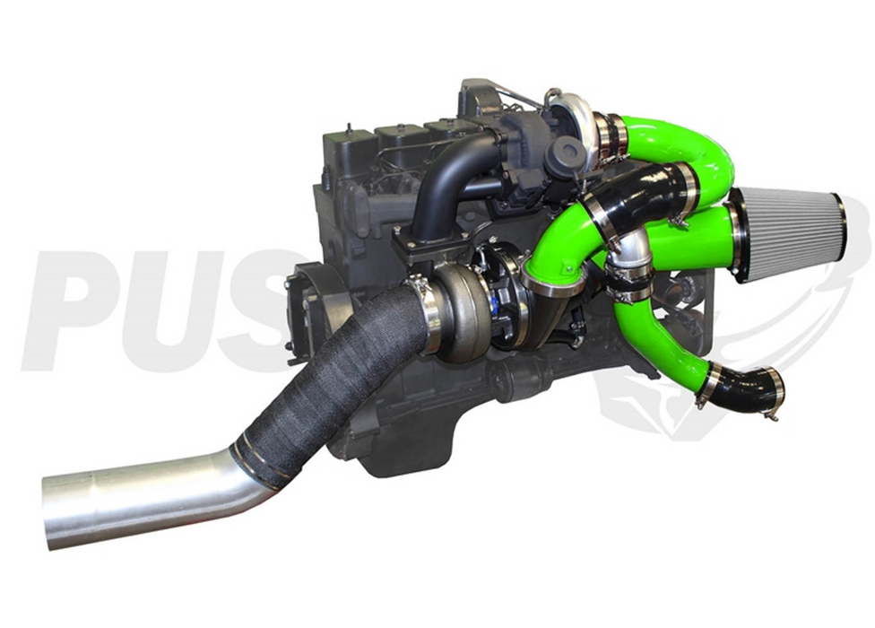 Pusher Low Mount Compound Turbo System for 1998-2002 Dodge Cummins 24v Trucks