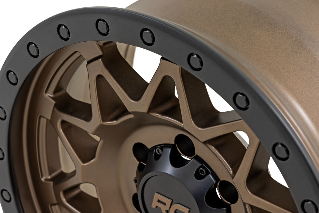 Rough Country 78 Series Wheel | Simulated Beadlock | Bronze/Black | 18x9 | 8x6.5 | -12mm