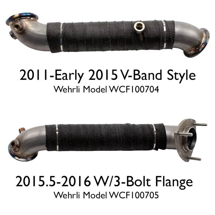 Wehrli 15.5-16 Chevrolet 6.6L LML Duramax 3in Stainless Down Pipe (3 Bolt Flange)