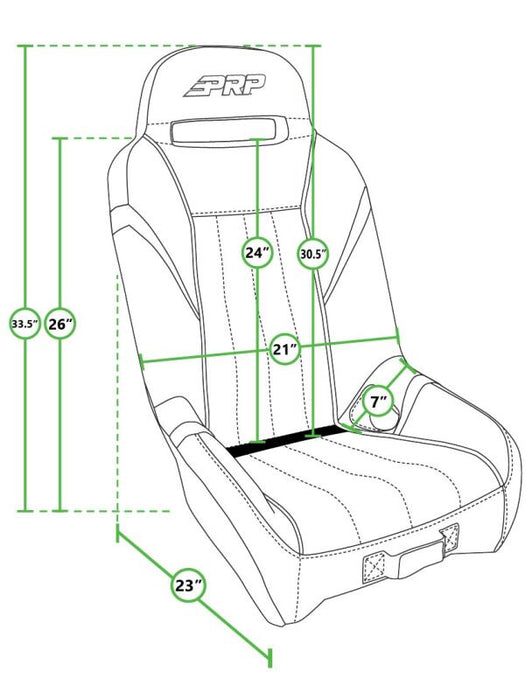 PRP Polaris RZR PRO XP/PRO R/Turbo R GT/S.E. Suspension Seat- Black