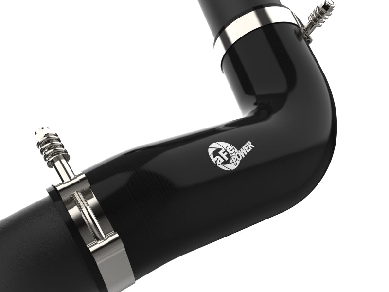 aFe 2024 GM Diesel Trucks V8 6.6L L5P BladeRunner Aluminum 3in Hot & 3.5in Cold Charge Pipe - Black.