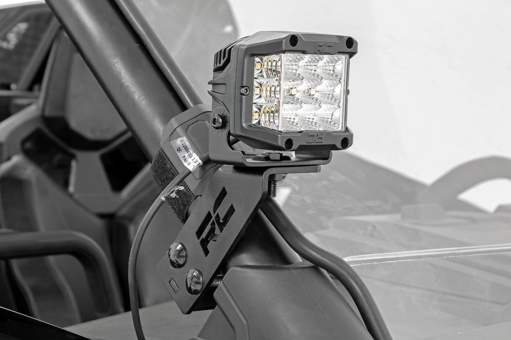 LED Light Kit | "A" Pillar Mount | 2" Black Pair | Spot | Polaris RZR PRO XP