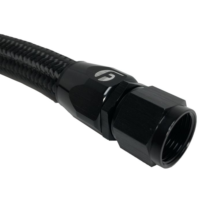 Fleece Performance 98.5-18 Dodge Cummins 34.5in Common Rail/VP44 Coolant Bypass Hose (BLK-Braided)