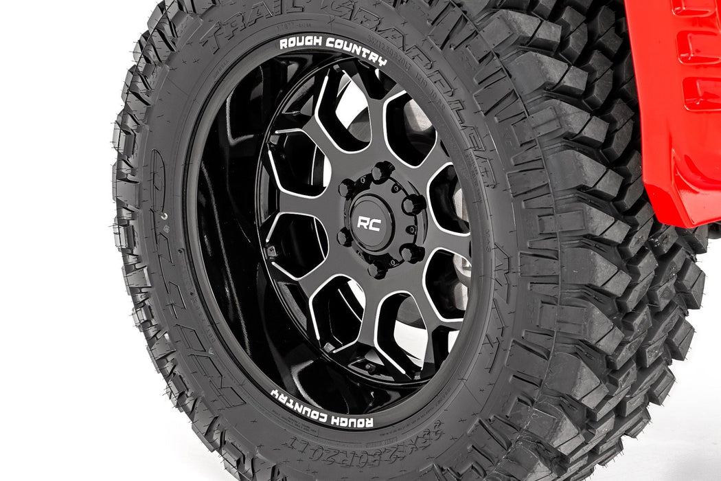 Rough Country 96 Series Wheel | One-Piece | Gloss Black | 20x10 | 8x6.5 | -19mm