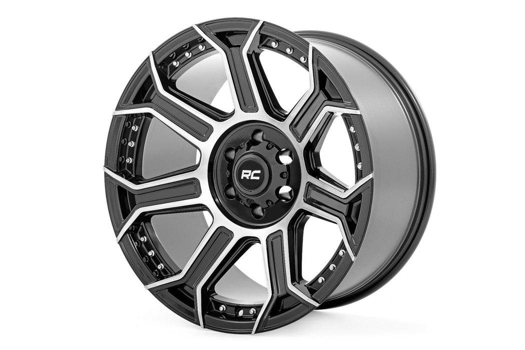 Rough Country 89 Series Wheel | One-Piece | Black Machined Gun Metal | 22x10 | 8x6.5 | -19mm