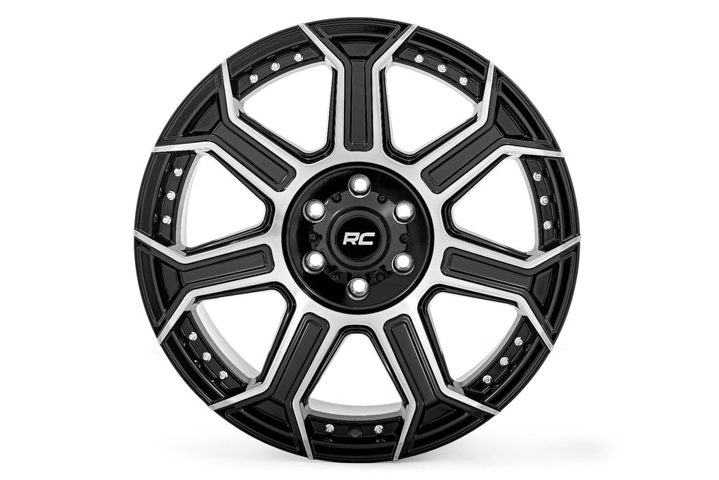 Rough Country 89 Series Wheel | One-Piece | Black Machined Gun Metal | 20x10 | 8x6.5 | -19mm