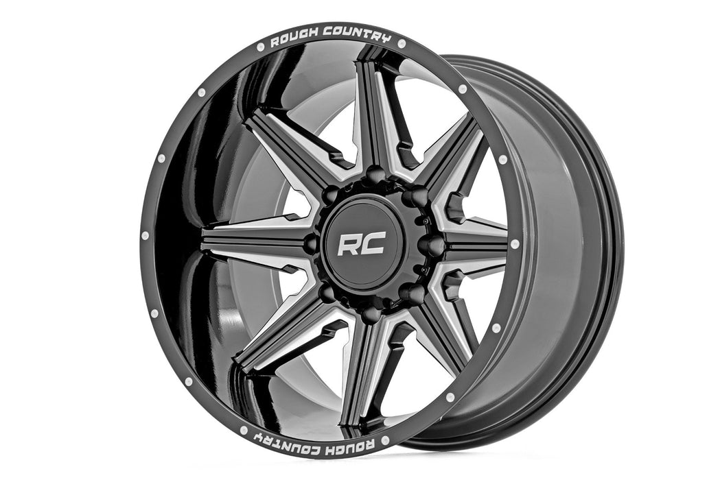 Rough Country 91M Series Wheel | One-Piece | Gloss Black | 20x12 | 8x180 | -44mm