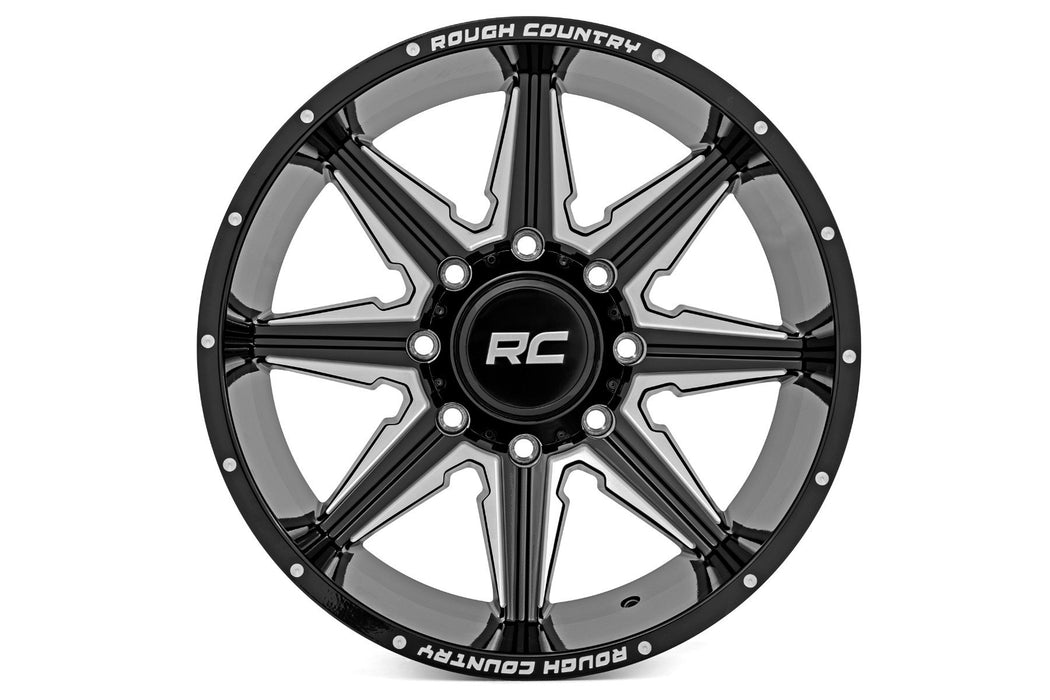 Rough Country 91M Series Wheel | One-Piece | Gloss Black | 20x12 | 8x180 | -44mm