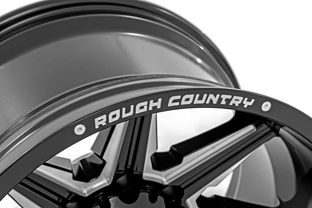 Rough Country 91M Series Wheel | One-Piece | Gloss Black | 20x12 | 8x180 | -44mm