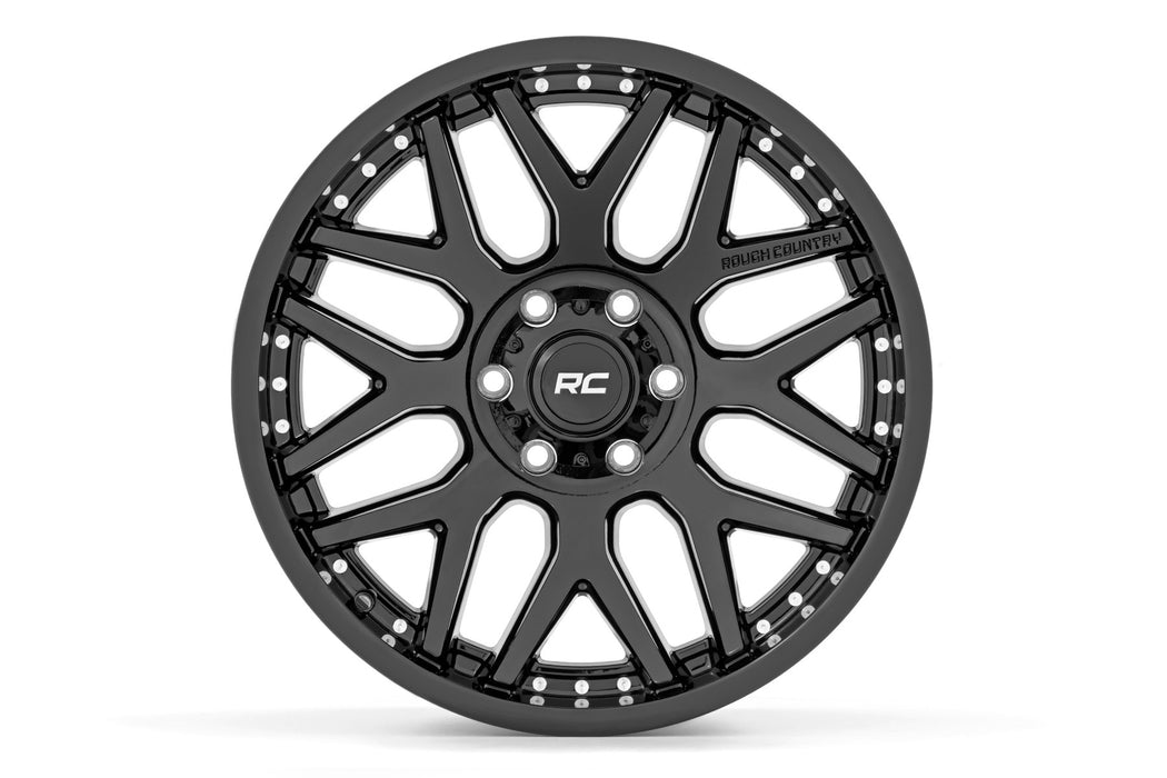 Rough Country 95 Series Wheel | One-Piece | Gloss Black | 20x10 | 8x170 | -19mm