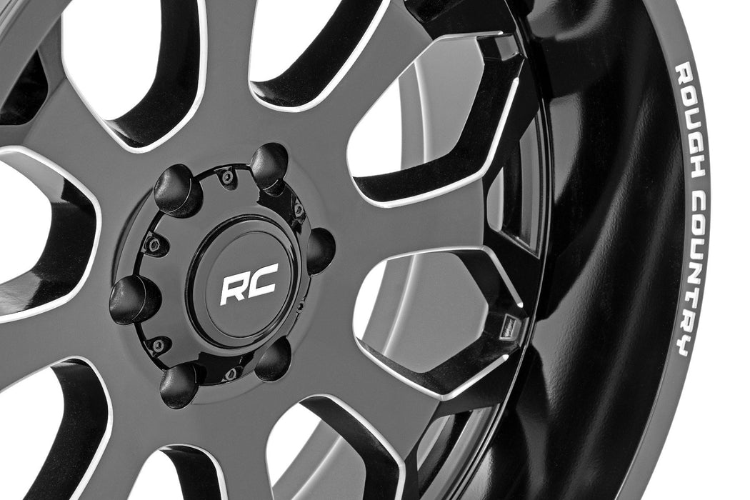 Rough Country 96 Series Wheel | One-Piece | Gloss Black | 20x10 | 8x6.5 | -19mm