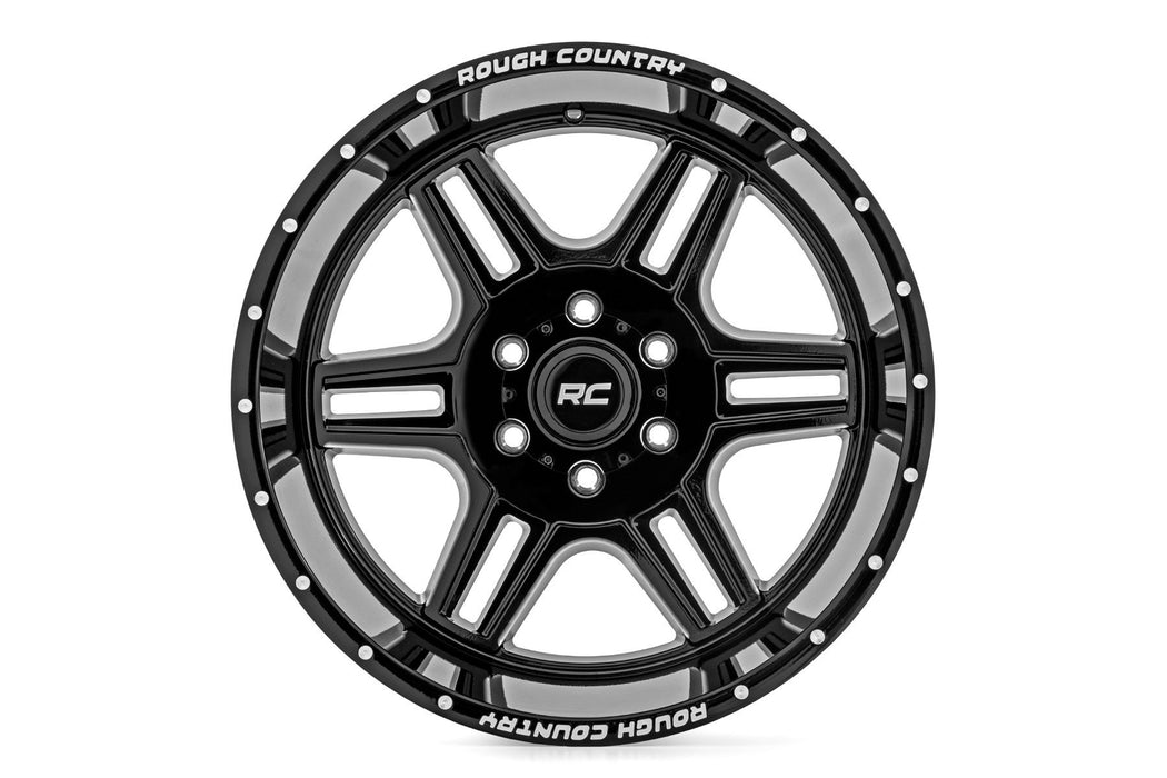 Rough Country 92 Series Wheel | Machined One-Piece | Gloss Black | 20x12 | 8x180 | -44mm