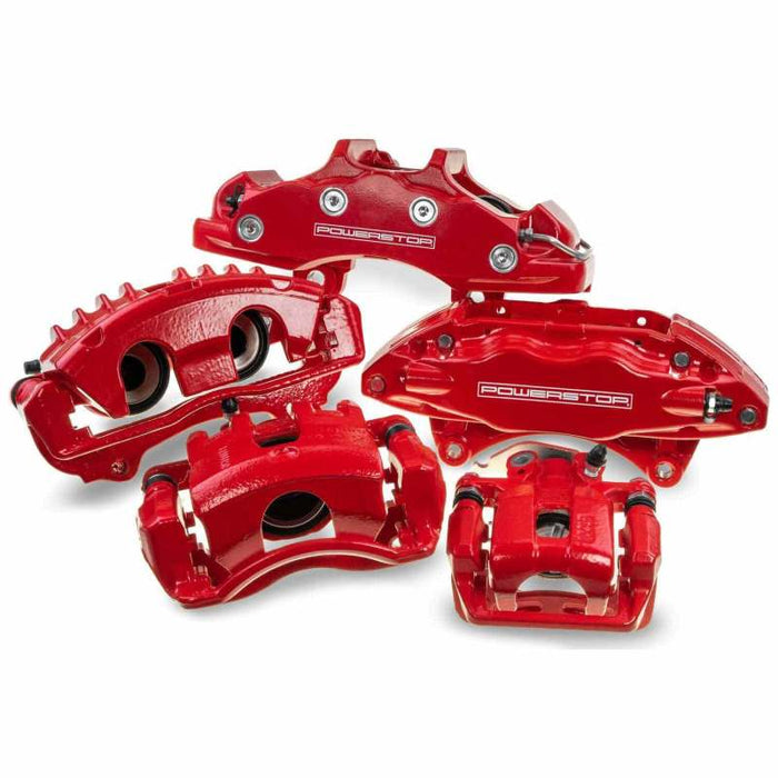 Power Stop 95-98 Ford E-350 Front Red Calipers w/Brackets - Pair