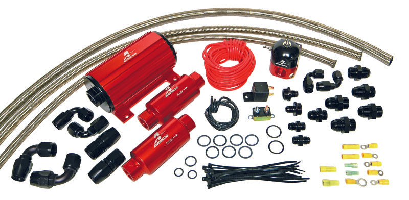 Aeromotive A1000 Carbureted Fuel System Complete (Inc 11101 Pump/13204  Reg/Filters/Hose/Etc.)