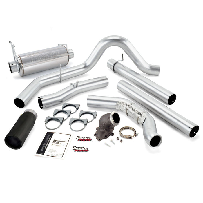 Banks Power 99 Ford 7.3L w/Cat Conv Monster Exhaust w/ Power Elbow - SS Single Exhaust w/ Black Tip