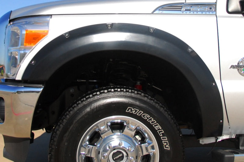 Lund 11-16 Ford F-250 Super Duty RX-Rivet Style Smooth Elite Series Fender Flares - Black (2 Pc.)