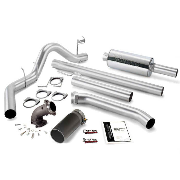 Banks Power 98-02 Dodge 5.9L Std Cab Monster Exhaust w/ Power Elbow - SS Single Exhaust w/ Black Tip