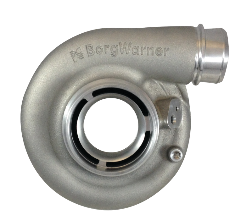 BorgWarner Compressor Cover 72mm SX-E Style V-Band/Hose Outlet